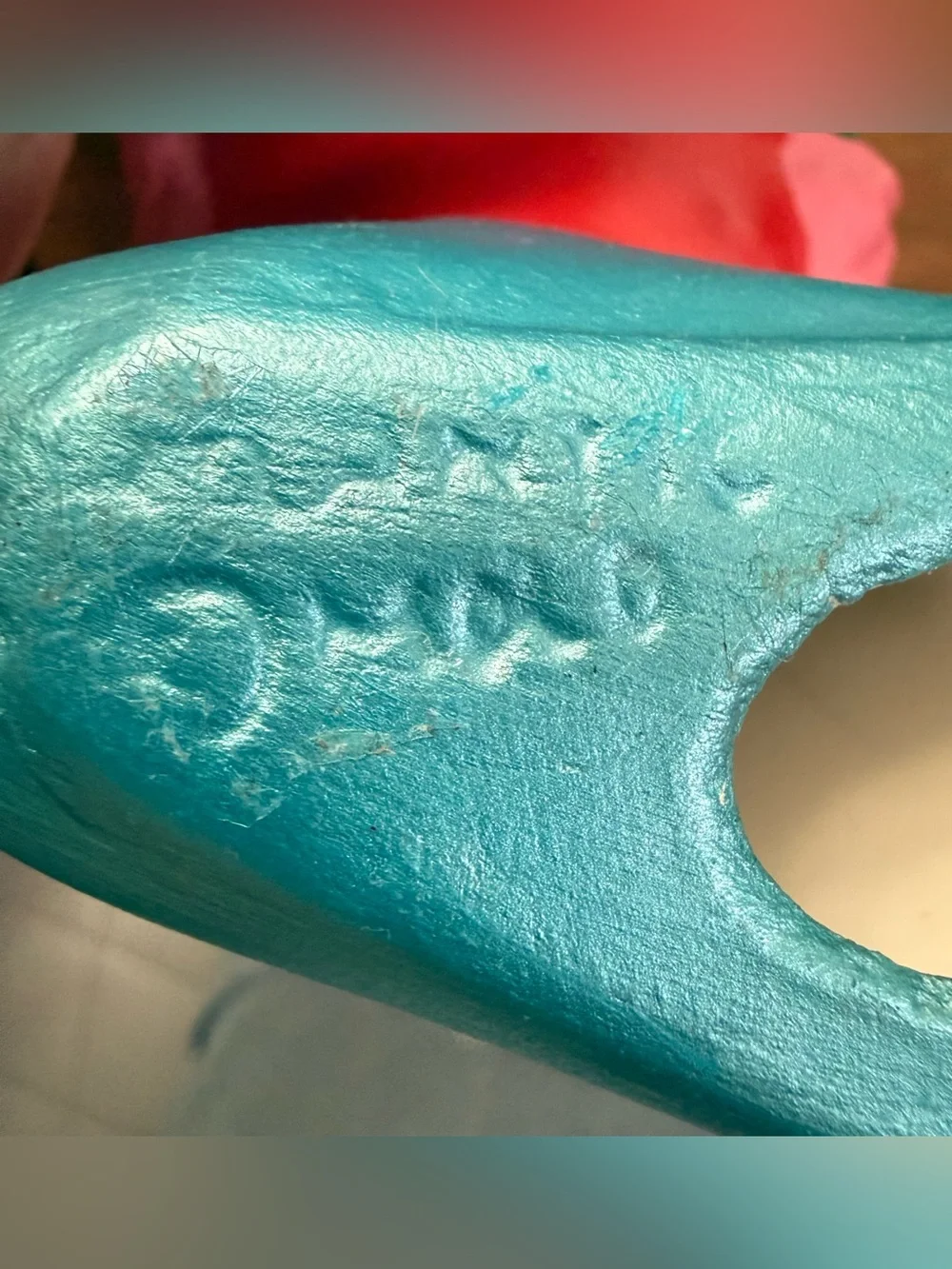 Vintage Atlantic Mold Santa Elf Merry Christmas Pink Turquoise Ceramic 11” Rare